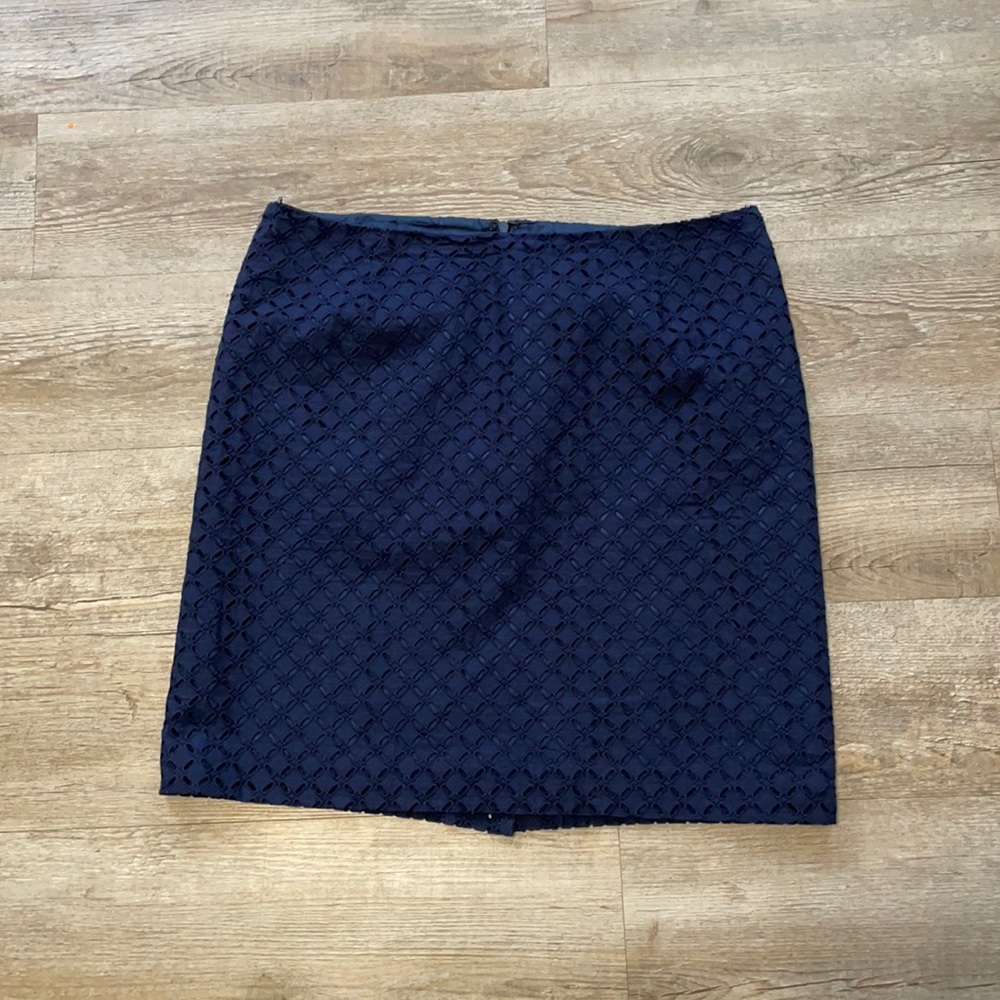 Cynthia Steffe Navy Eyelet Skirt